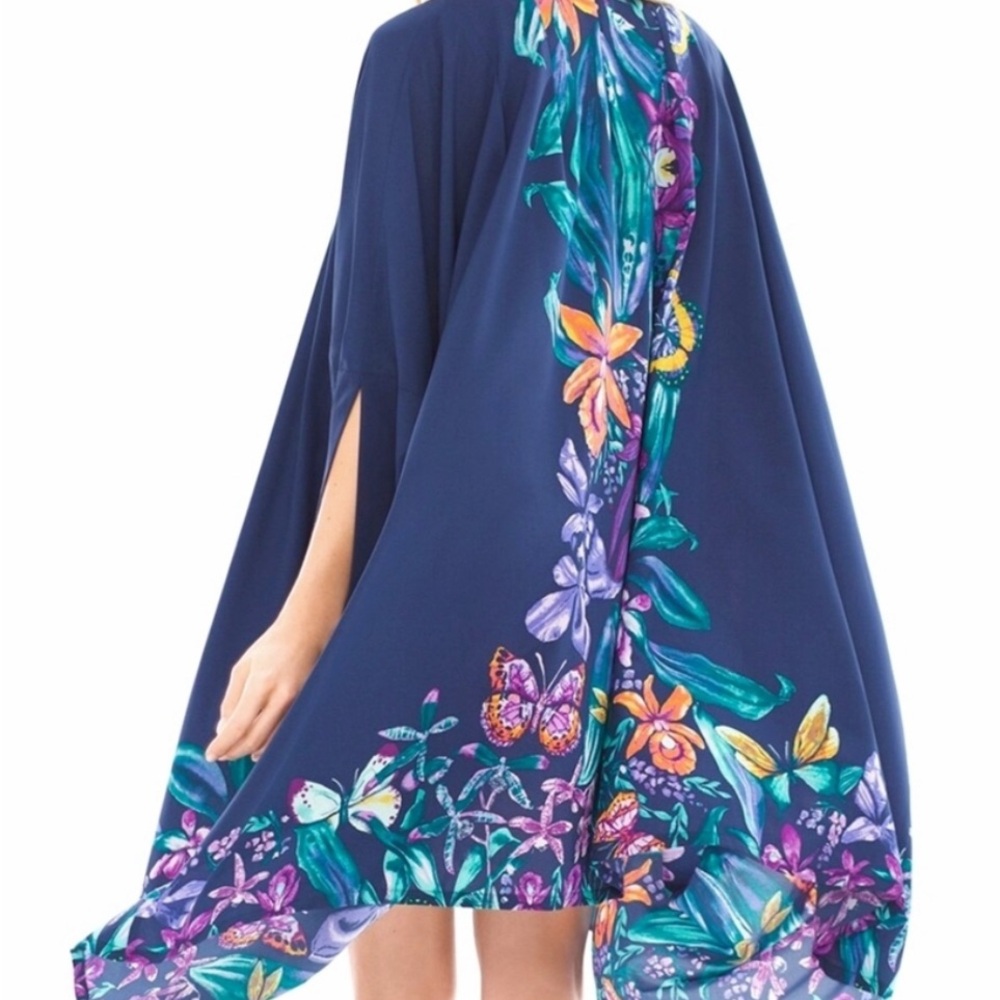 Soma Floral Print Robe O Cover Up Navy and floral One Size